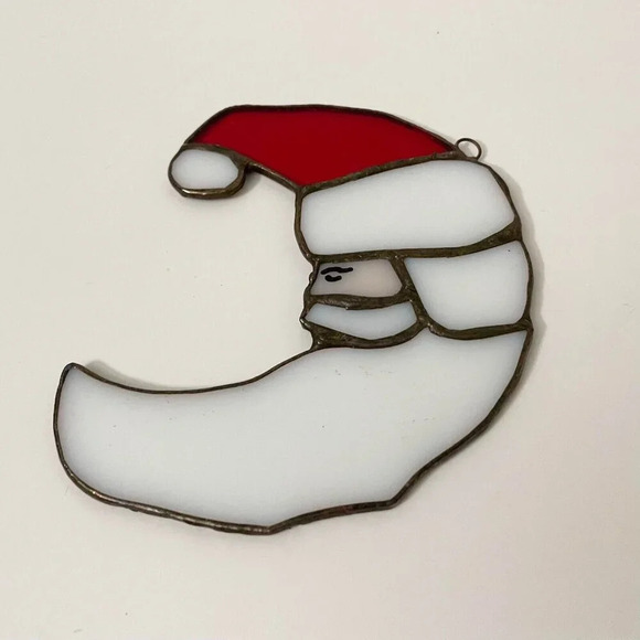 Stained Glass Crescent Moon Santa Claus Sun Catcher 4.25 Inch - Picture 15 of 16